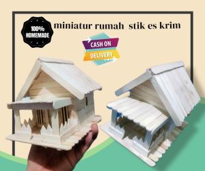 miniatur rumah prakarya kerajinan tangan stik es krim