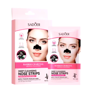 VIVABORONG BUNDLE 2PCS Sadoer N Strips Nose Face Charcoal Strips Nose Pore Patches Deep Cleansing Bamboo Peel Off