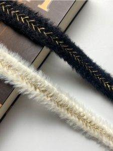 New High Quality Black Water Rabbit Fur Trim Cheongsam Cheongsam Collar DIY Handmade Clothing Decoration Strip Fabric Accessories
