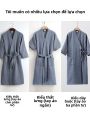 Pure Cotton Bath Robe Women's New Model Absorbent Spring Summer Wearable Towel Kimono Nightgown Sleepwear Men's Summer Bath. 