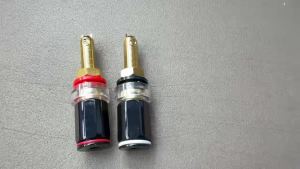 2pcs HIFI Speaker Banana Connector Gold Plated Copper Binding Post Amplifier Audio AMP Banana Jack Plug Socket Terminal Adapter