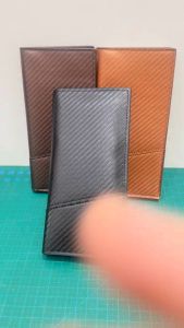 Innersoi 405-5 Dompet Panjang Lipat Muat Banyak Bahan PU Karbon Fiber Keren Pria Wanita Keren