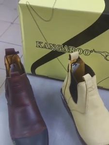 KANGAROO ORIGINAL MEN SAFETY STEEL TOE STEEL PLATE GENUINE LEATHER BOOTS