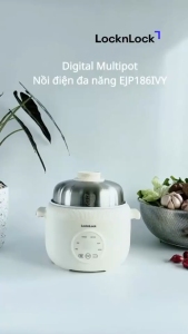 Nồi Lẩu Điện Mini LocknLock Digital Multipot EJP186IVY 1.6L Có Hẹn Giờ