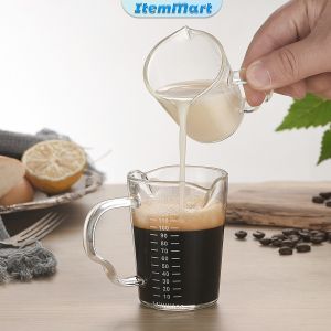 ItemMart 70ml / 150ml Mini Coffee Milk Cup Glass With Handle Multi-functional Taste Dish