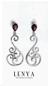 LENYA ต่างหูพลอยโรโดไลท์ เสริมความรัก ความสัมพันธ์ ขนาด 7x5 มิล ตัวเรือนเงินแท้925 ชุบทองคำขาว