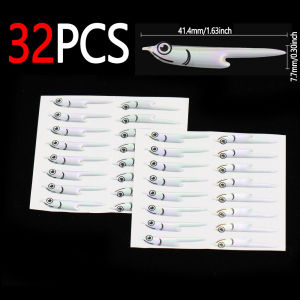 16/32pcs Pre-Cut Fleye Foils Baitfish Lure Fly Tying Material Artificial Silverside Fish Mask Sticker Streamer Sea Fishing Lures