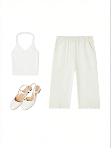 Purcotton | Girls Cooling Cotton Knit Trousers