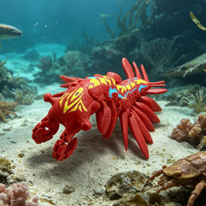 3D Printed Articulated Anomalocaris Fidget Toy Fully Flexible Joint Stress Relief Desk Ornament Creative Collectible Gift