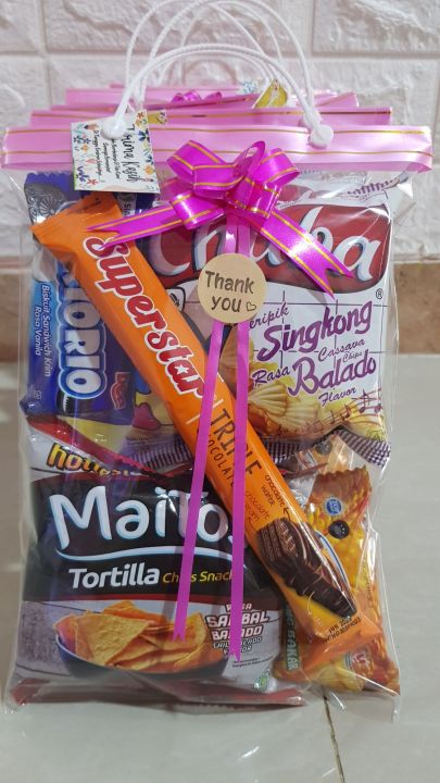 Bingkisan snack ulang tahun murah/souvenir ultah murah/souvenir party/paketan snack murah