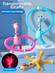 WEIBAI | Glittery Cartoon Giraffe Extendable Suction Cup Stress Relief Toy