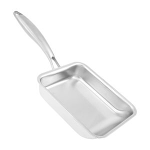 Tamagoyaki Pan สแตนเลสกระทะไข่เจียวญี่ปุ่นพร้อมที่จับมัลติฟังก์ชั่นสี่เหลี่ยมผืนผ้าไข่ม้วนกระทะสําหรับห้องครัวอาหารเช้า