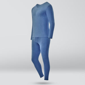 Mens Modal Thermal Underwear Tight Fit Thin Style Warmth Inner Wear V-Neck Long Sleeve Single Layer Home Clothes Set