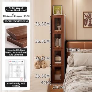 ZHUSHANXIA | Solid Wood Narrow Space-Saving Bookcase