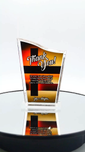 ACRYLIC PLAQUE - ACRYLIC TROPHY - AWARD - CUSTOMIZED PERSONALIZED JAY C. DESIGNS - 8035