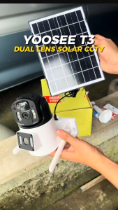 YOOSEE T3 Dual Len solar CCTV 4G 8MP HD PTZ Control Alexa Rechargeable AOV 24/7Recording Wireless outdoor waterproof solar cctv Camera