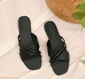 HR 10 sandal teplek sandal wanita sandal kekinian Flat silang