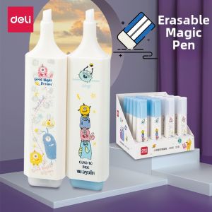 deli | Erasure No Traces Magic Pen for Students with Pure Blue Ink Cartridge