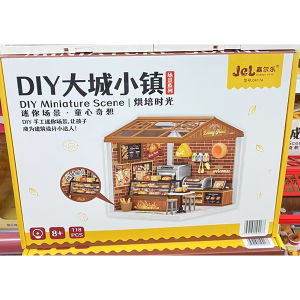DIY Baking Time Kitchen Bedroom Milk Tea Shop Convenience Store Bathroom Model Toy Handmade Assembly JEL TOYS Đồ Chơi Mô Phỏng