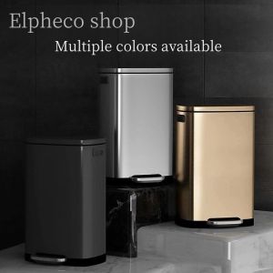 50L garbage bin cover stainless steel dust bin big kitchen pedal step kitchen rubbish bin
