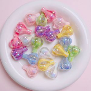 Acrylic Gradient Butterfly UV Plated Two-color Hot Air Balloon Straight Hole Beaded Diy Handmade Split Bead Accessories