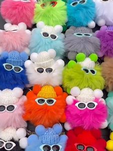 Gantungan Kunci Hiasan Tas Boneka Mewah Cute Coal Balls Pet Little Monsters Phone Strap Boneka Lucu