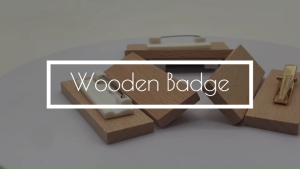 PROPRINTZ Blank Wooden Name Badge with Pin/Clip - with and w/o water based