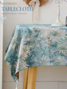 Retro American Cotton Linen Dining Tablecloth Rectangular Living Room Coffee Tablecloth Artistic European Style Pad High-End Feeling