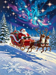 HUACAN Diamond Art Paintings Santa Claus Landscape Diamond Painting Starry Sky Handicrafts Wall Decor Full Drill Christmas Gift