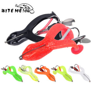 1pcs Frog Lure Bass Trout Fishing Lures Artificial Frog Soft Lure Swimbait Floating Bait 7cm~9cm/9g~17g with Sequin and Double Hooks For Snakehead