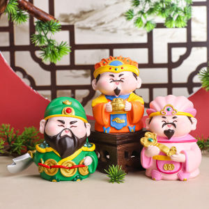 Lucky Wealthy God Figure Creative Resin Desktop Decoration New Year Gift Car Decorative Item Festive Office Desk Decoration