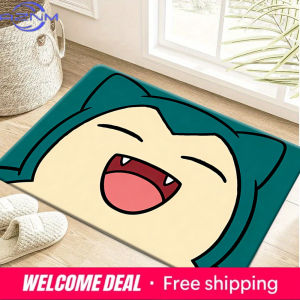 Potdemiel | Snorlax Dễ Thương In Hình Mặt Cười Chống Trơn Trượt Thấm Hút Thảm Chùi Chân Cho Lối Vào Nhà Phòng Ngủ Phòng Khách Phong Cách Hiện Đại Thảm Trải Sàn