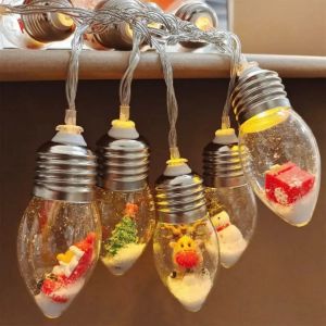 Cây Giáng Sinh Trang Trí Bóng Đèn LED Vòng Hoa Lò Sưởi Mantel Ánh Sáng Môi Trường Xung Quanh Ngày Lễ Nhà Ánh Sáng Ban Đêm Nhiều Màu Trang Trí Đèn Quà Tặng