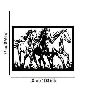CIFbuy | CIFBUY Metal Wall Art 3 Horses Abstract Animal Iron Craft Hollow Out Decor Sign for Home Living Room Office Bar Cafe Wall Decor