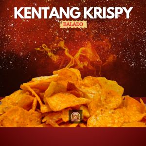 Kentang Krispy Premium | Potato chips Pedas Balado Renyah Kemasan Toples 1000 ML