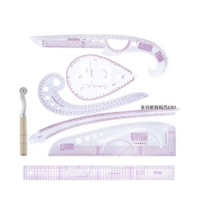 7 Pcs Penggaris Jahit Tailor Ruler Pakaian Baju Quilting Patchwork Ruler Penggaris Gambar Menjahit Penggaris Pola Jahit Set