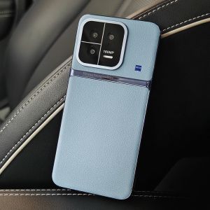 Luxurious Electroplated Ultra-Thin Leather Phone Case for Xiaomi 13 14 pro Full Cover with Lens Film Anti-Fall Durable Shell