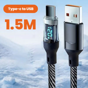 OLAF | Cáp USB Type C 120W Tích Hợp Màn Hình Hiển Thị Kỹ Thuật Số Sạc Nhanh Siêu Tốc Dành Cho iPhone 15 16 17 Huawei Xiaomi Chất Liệu Bện