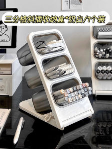 Large Capacity Slant Insert Style Desk Pen Holder Office Supplies Storage Box Children Boys Girls Bookshelf Pen Stand