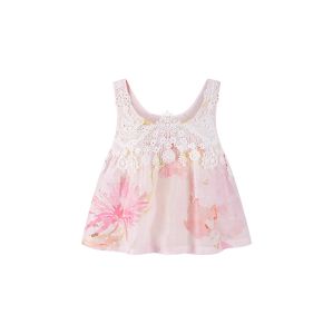 Spring/Summer New Fashionable Pastel Floral Print Pink Dress