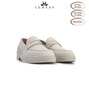 Giày Loafer da Nubuck Tan LEMANS PL01N đế tan hạt kim cương tăng cao 4cm khuôn độc quyền Bảo hành chính hãng 24 tháng