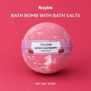 Fizzyble Bath Bombs with Bath Salts - Sweet Raspberry (300g)