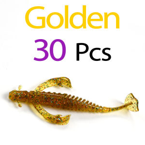 30Pcs Glitter Infused Soft Plastic Crayfish Lures 75mm T Tail Swimbait Artificial Fishing Bait for Saltwater Freshwater Bass