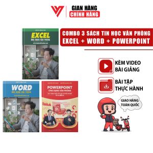 Combo 3 Sách Word Excel PowerPoint Ứng Dụng Văn Phòng CB3WEPP + Tặng 101 Phím Tắt + Bảng Hàm + Nhãn Dán