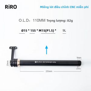 Cốt Trục Nhanh Tháo Lắp Hợp Kim Nhôm Siêu Nhẹ RIRO 12/15MM Trục Xuyên Tâm Ẩn Cho Phụ Kiện Xe Đạp Địa Hình Và Xe Đạp Đường Trường