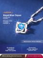 Clover Design 999 Sterling Silver Topaz Necklace. 