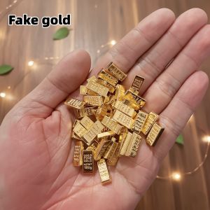 50/100pcs Ultra-Realistic Mini Gold Bars Simulated Gold Ingots Model Sets DIY Ornament Accessories Solid Material