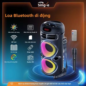 ZQS42106 Loa Bluetooth 4 Inch Kép Di Động Có Sạc Không Dây BT/USB/TF/AUX/MIC/FM Tầm Xa - Karaoke Nhiều Màu Sắc Để Sử Dụng Ngoài Trời