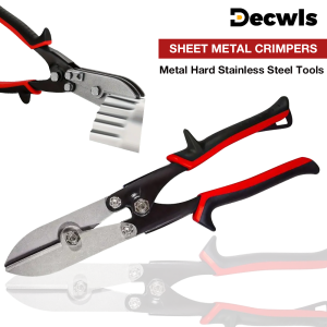 5-Blade Sheet Metal Crimper- Hand Crimper Tool Efficient and Precise Carbon Steel for Downspouts/Ductworks/Gutters/Crimping HVAC
