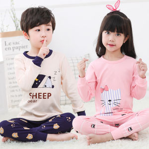 Childrens Clothing Kids Pure Cotton Underwear Set Boys Girl Spring & Fall Autumn Clothes Long Pants Pajamas Children Cotton Homewear